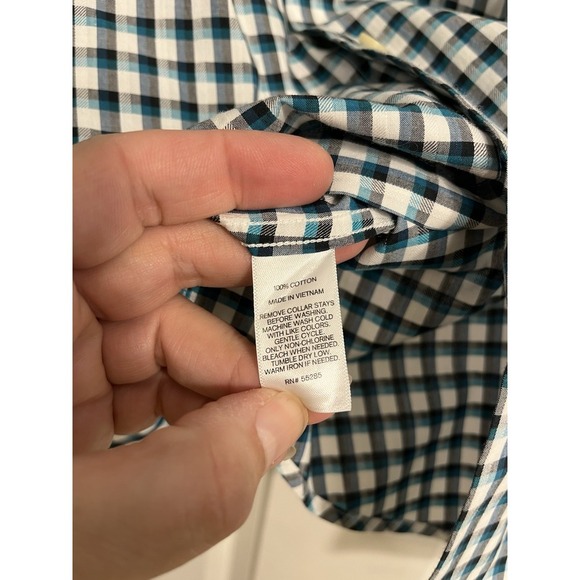 2 Mens Sz‎ Small CHECKERED Long Sleeve  Button Shirts Express Van Heusen Fitted - Picture 3 of 10